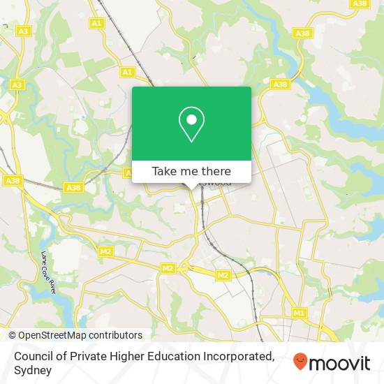 Council of Private Higher Education Incorporated map