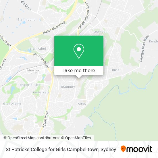 Mapa St Patricks College for Girls Campbelltown
