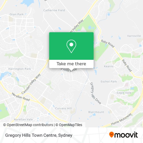 Gregory Hills Town Centre map