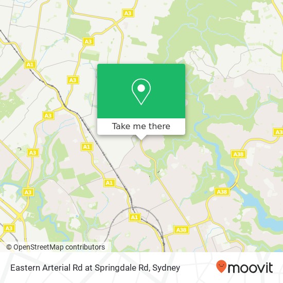 Eastern Arterial Rd at Springdale Rd map