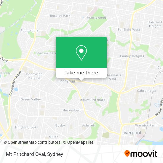 Mt Pritchard Oval map