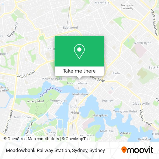 Meadowbank Railway Station, Sydney map