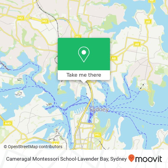 Mapa Cameragal Montessori School-Lavender Bay