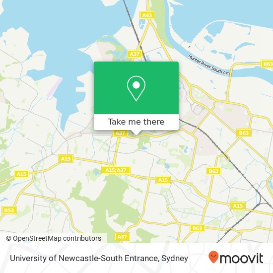 University of Newcastle-South Entrance map