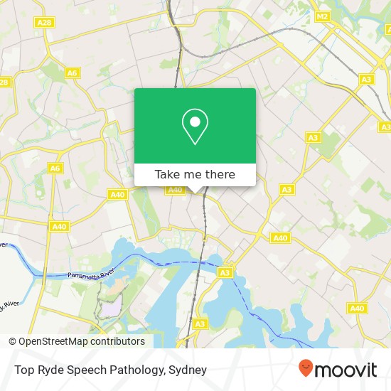 Top Ryde Speech Pathology map