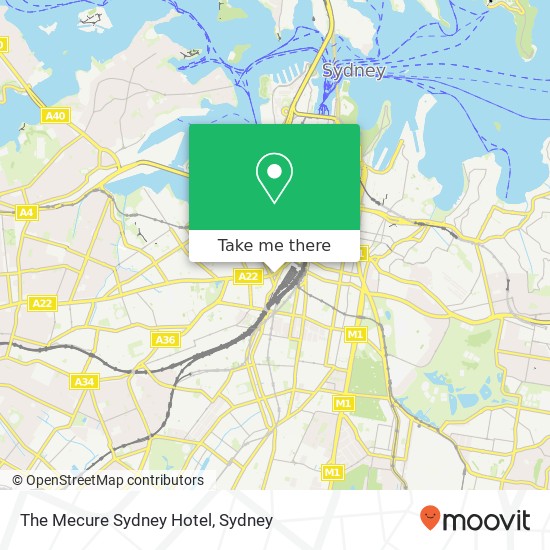 Mapa The Mecure Sydney Hotel