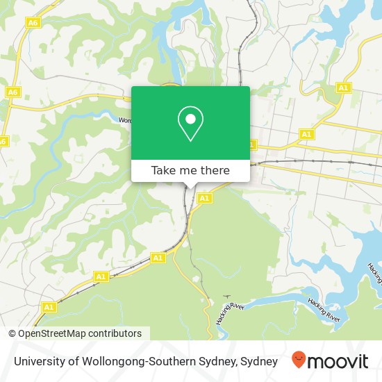 University of Wollongong-Southern Sydney map