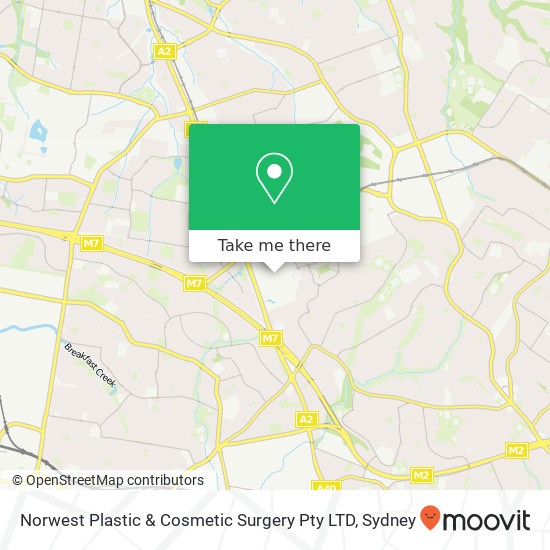 Norwest Plastic & Cosmetic Surgery Pty LTD map