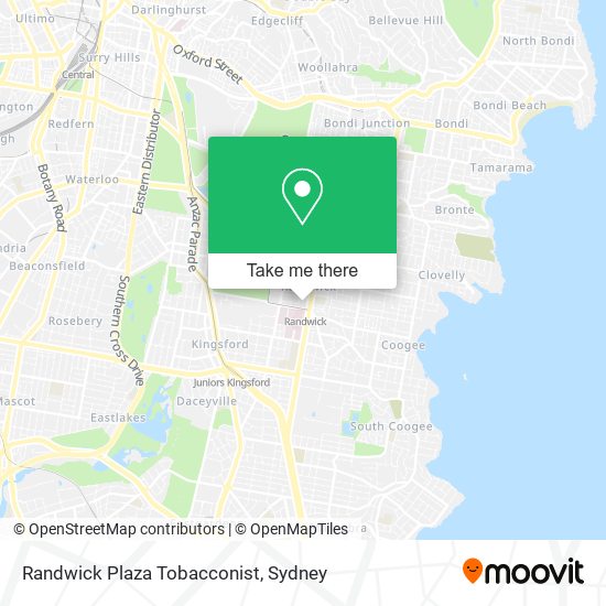 Randwick Plaza Tobacconist map