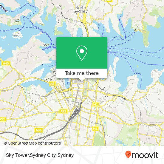 Sky Tower,Sydney City map