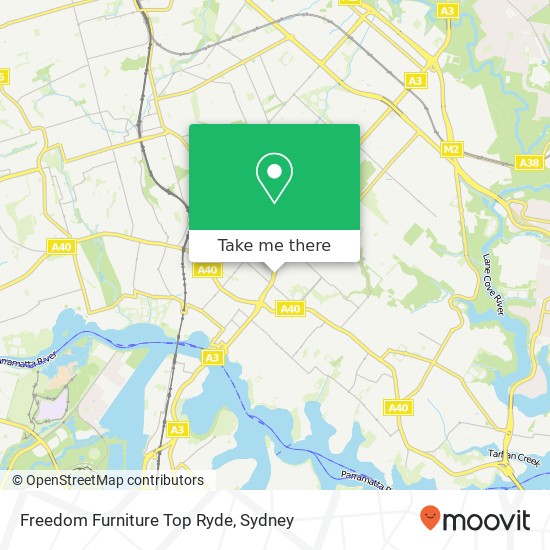 Freedom Furniture Top Ryde map