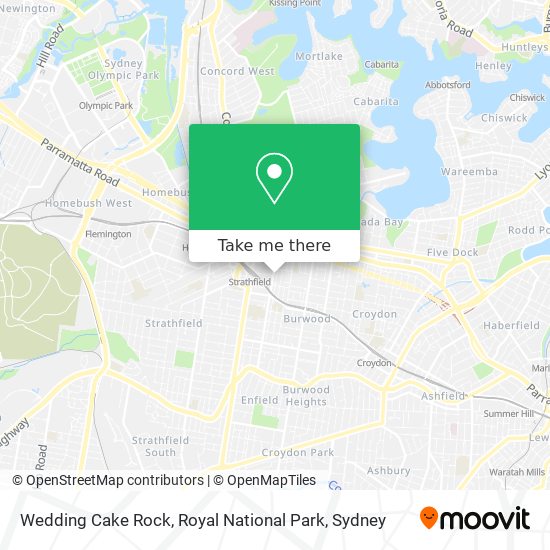 Wedding Cake Rock, Royal National Park map