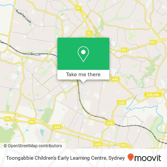 Mapa Toongabbie Children's Early Learning Centre