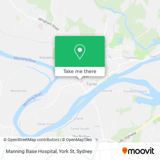 Mapa Manning Base Hospital, York St