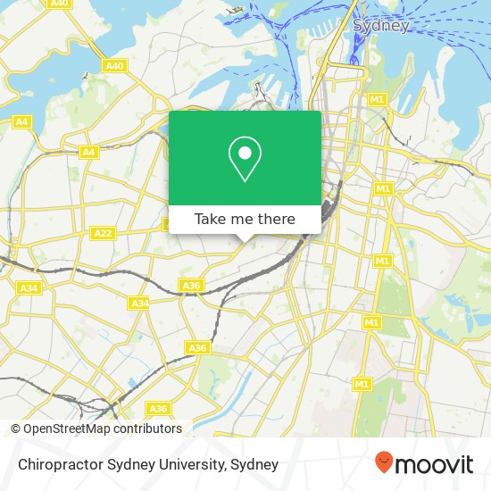 Chiropractor Sydney University map