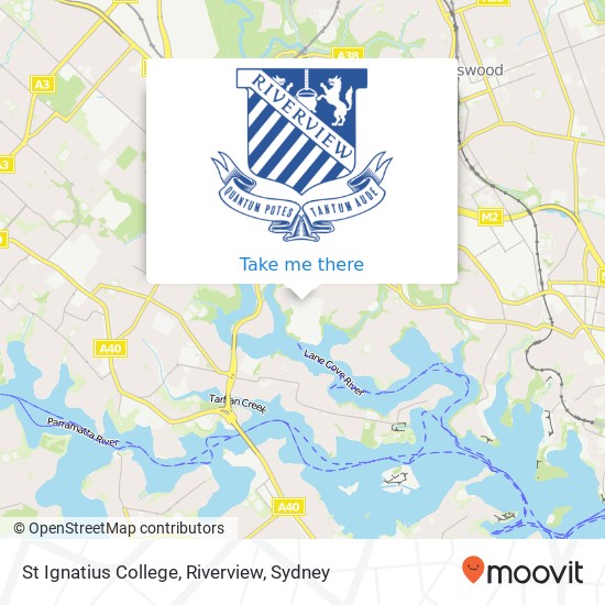 St Ignatius College, Riverview map