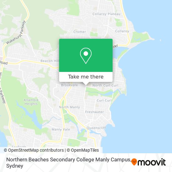 Mapa Northern Beaches Secondary College Manly Campus