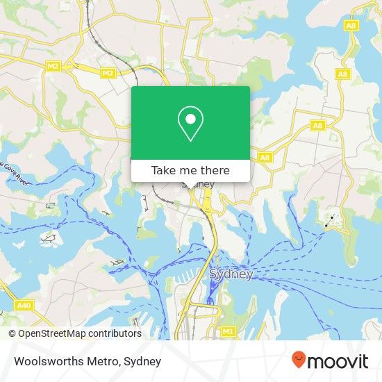 Woolsworths Metro map