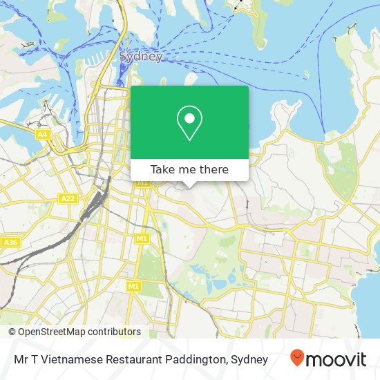 Mapa Mr T Vietnamese Restaurant Paddington