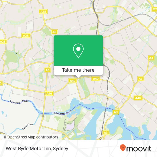 Mapa West Ryde Motor Inn