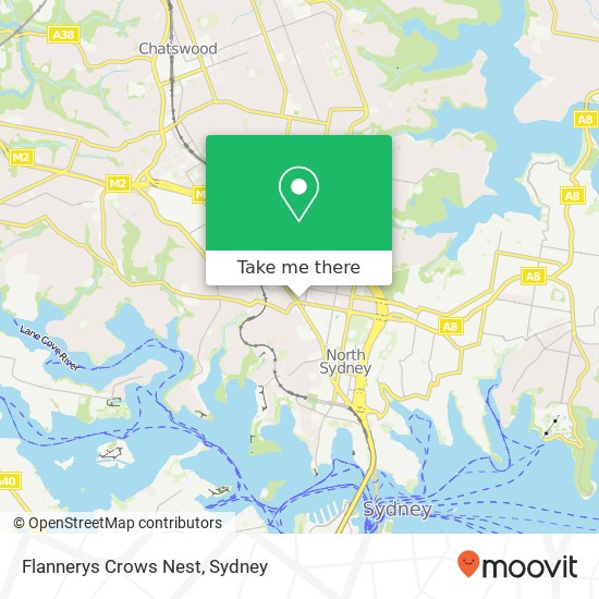 Mapa Flannerys Crows Nest