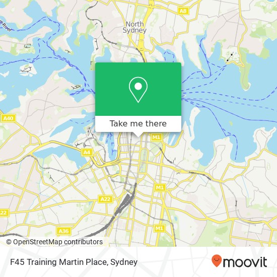 F45 Training Martin Place map