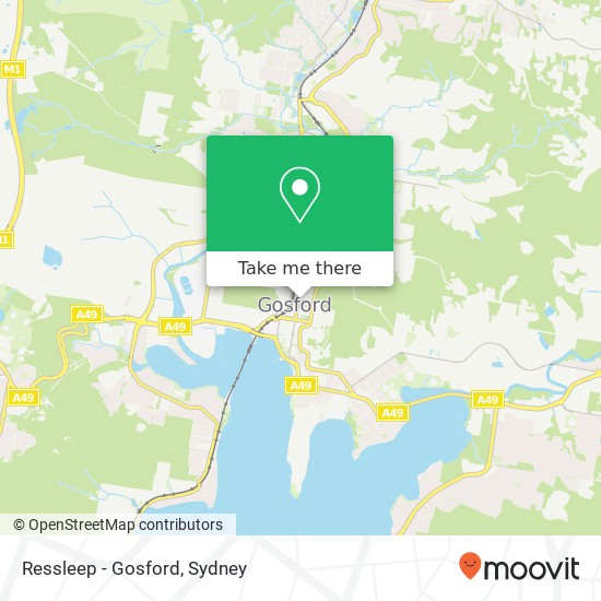 Mapa Ressleep - Gosford