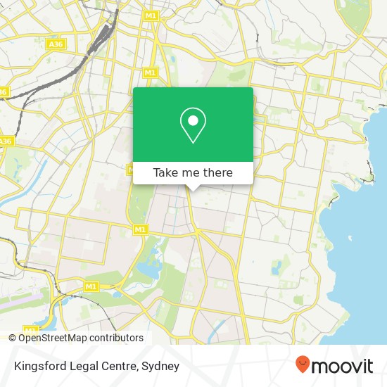 Kingsford Legal Centre map