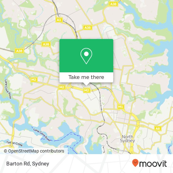 Mapa Barton Rd