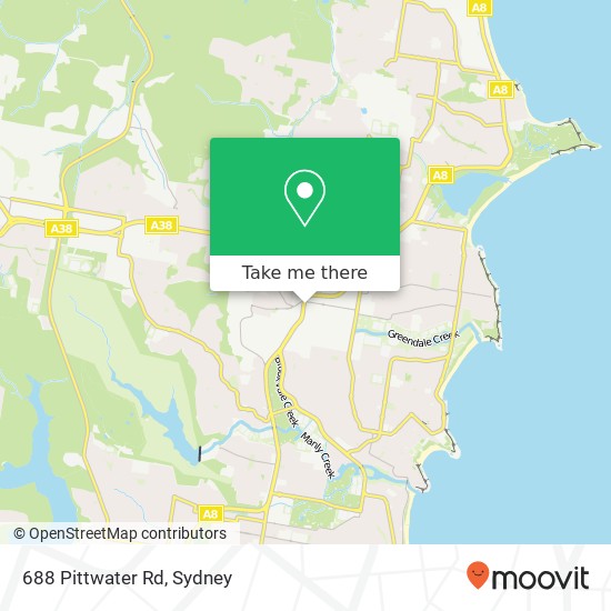 688 Pittwater Rd map