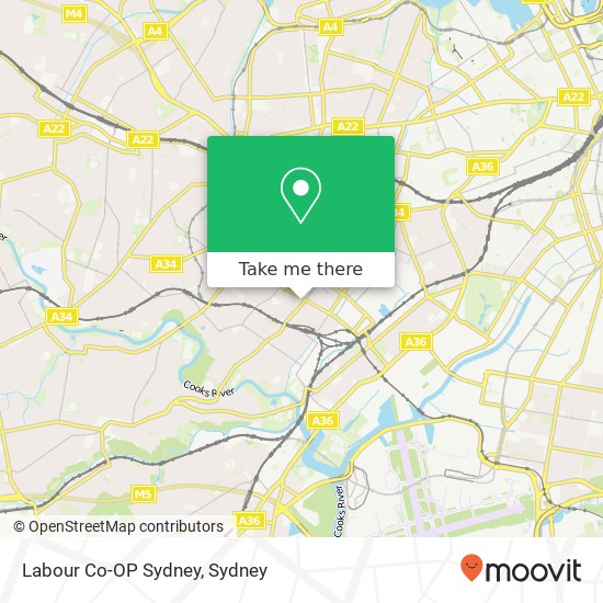 Labour Co-OP Sydney map