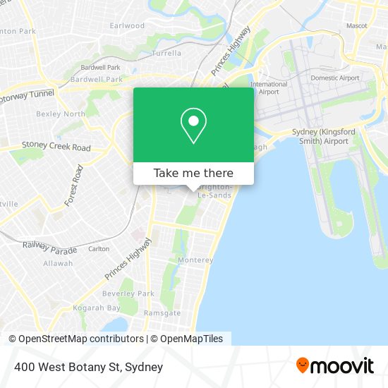 Mapa 400 West Botany St