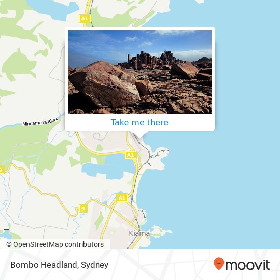 Bombo Headland map