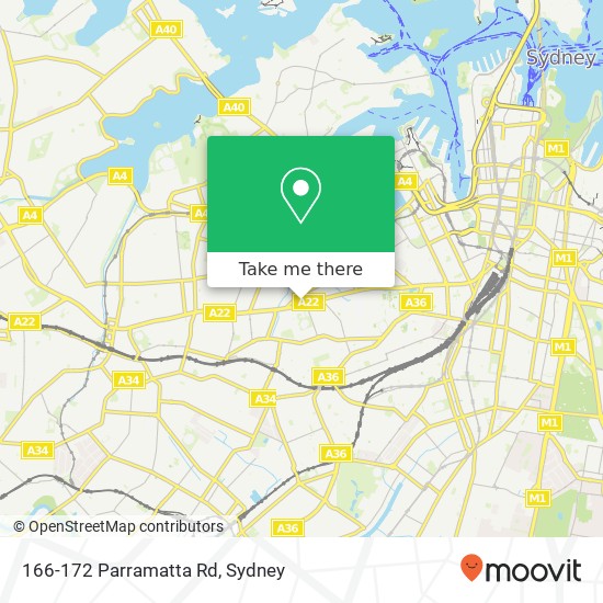 166-172 Parramatta Rd map