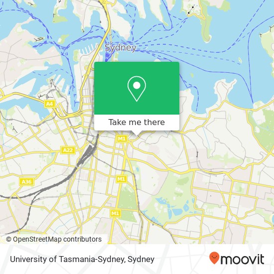 University of Tasmania-Sydney map
