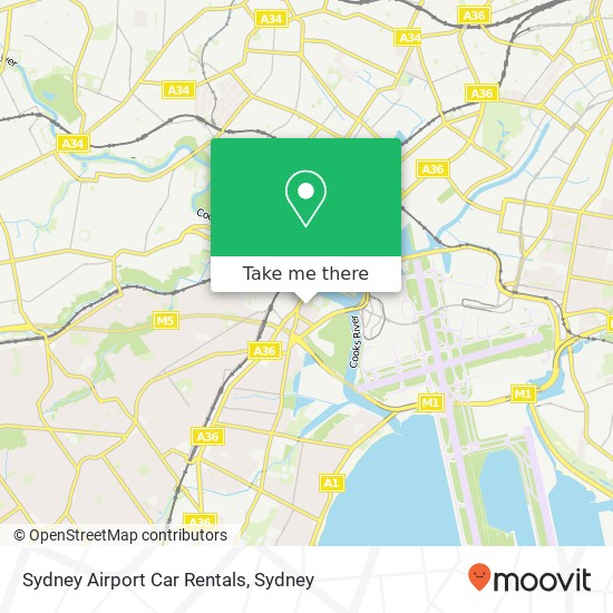 Sydney Airport Car Rentals map