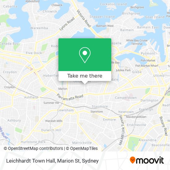 Leichhardt Town Hall, Marion St map