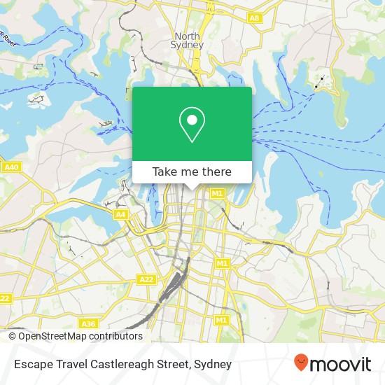 Escape Travel Castlereagh Street map