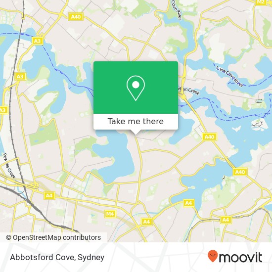 Mapa Abbotsford Cove