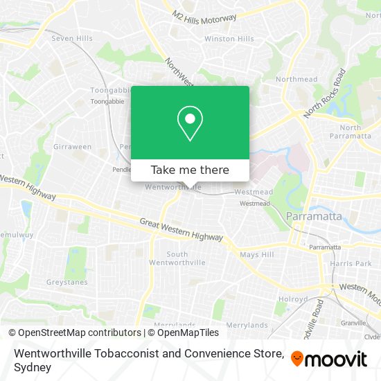Mapa Wentworthville Tobacconist and Convenience Store