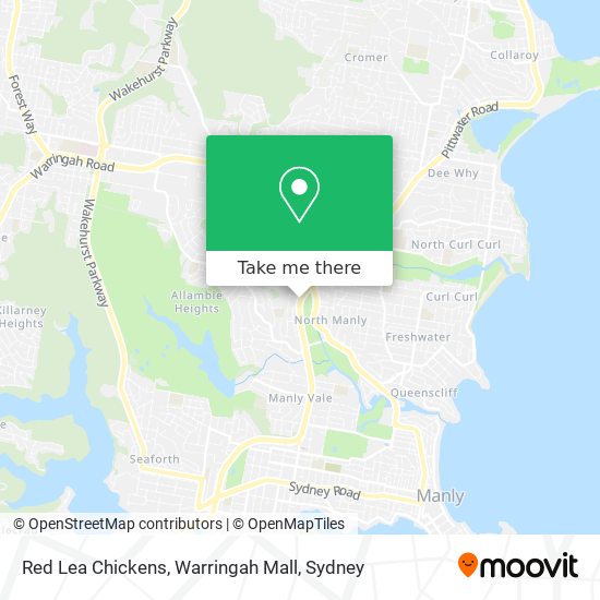 Red Lea Chickens, Warringah Mall map