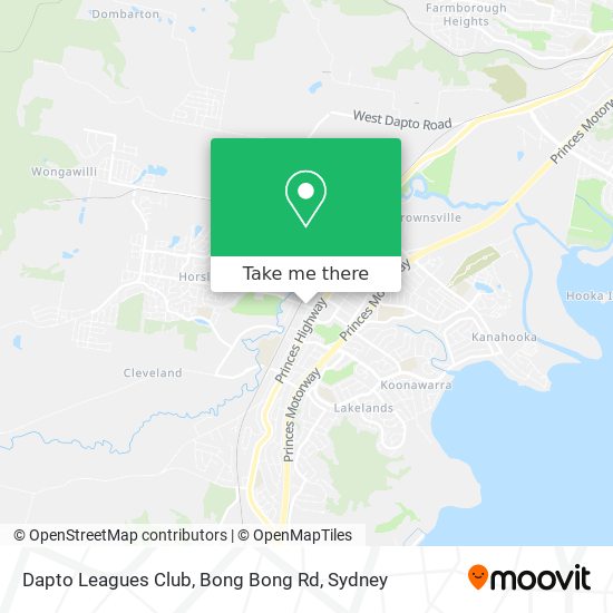 Mapa Dapto Leagues Club, Bong Bong Rd