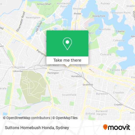 Suttons Homebush Honda map