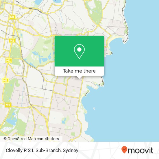 Clovelly R S L Sub-Branch map