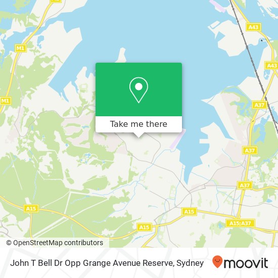 John T Bell Dr Opp Grange Avenue Reserve map