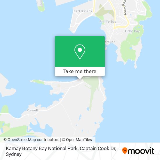Mapa Kamay Botany Bay National Park, Captain Cook Dr