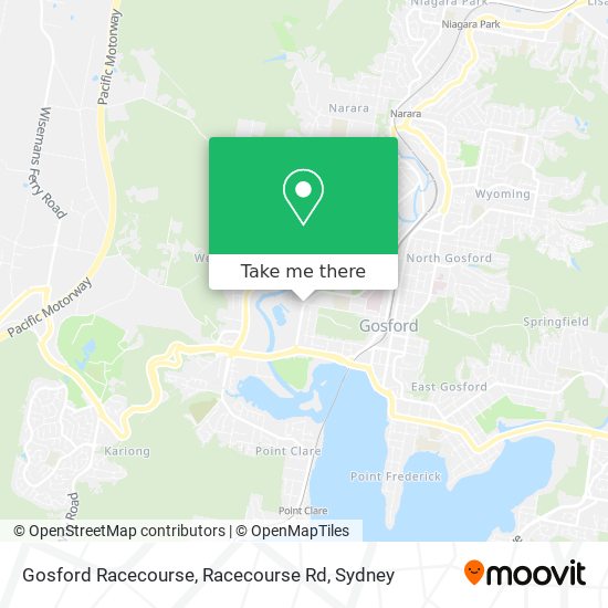 Mapa Gosford Racecourse, Racecourse Rd