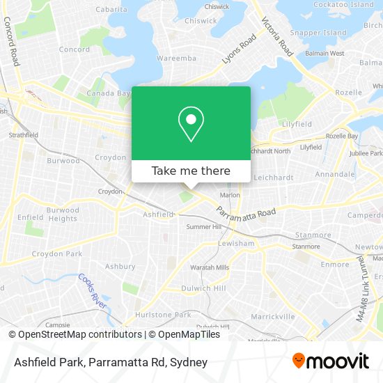 Mapa Ashfield Park, Parramatta Rd