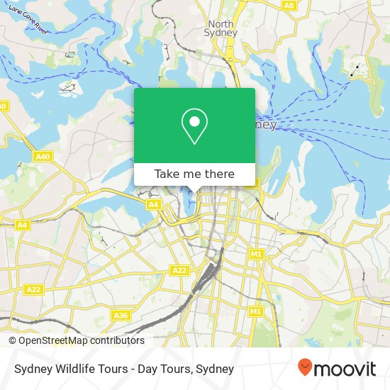 Mapa Sydney Wildlife Tours - Day Tours