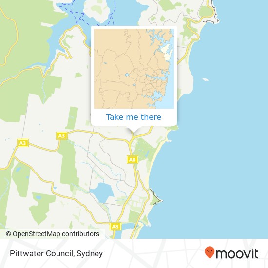 Mapa Pittwater Council
